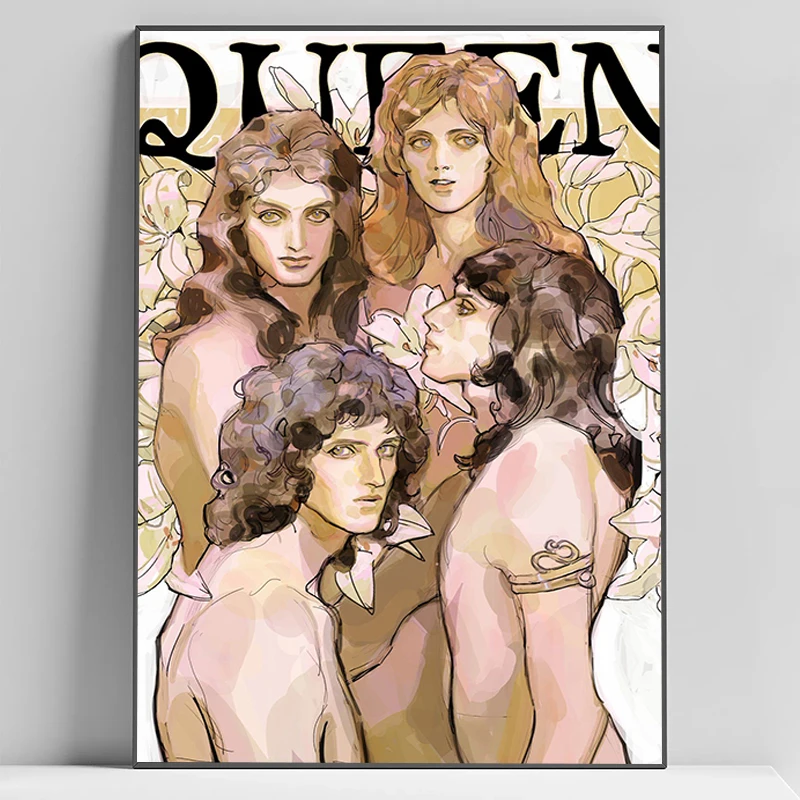 British Rock Band Q-Queen Poster Painting on Canvas Print Decoration Home Decorations Decorative Paintings Art Wall Decororation