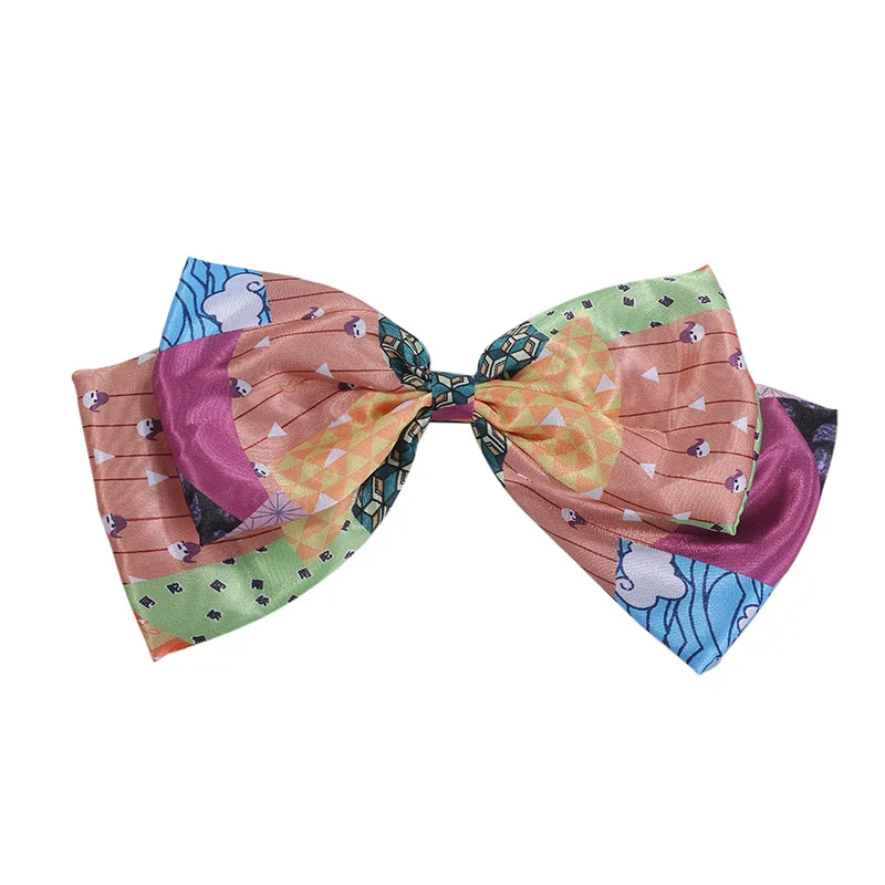 Anime Cosplay Bow Hair Clips Accessories Shinobu Nezuko Tanjirou Headwear for Women Girls