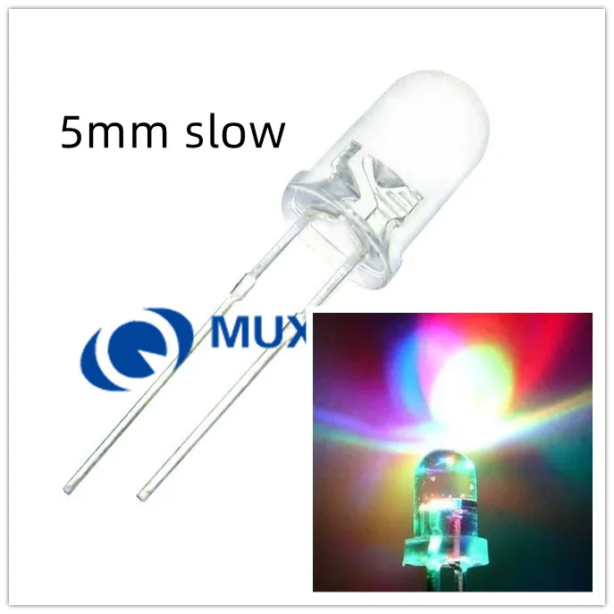 100 pièces F3 F5 3MM 5MM RGB 7 couleurs flash rapide/flash lent LED diode électroluminescente (LED) flash lent diffuse1