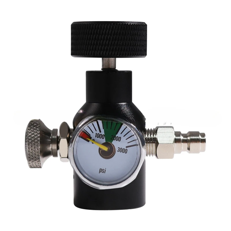 

Carbon dioxide cylinder inflation head TR21-4 thread and G1/2 thread 3000psi pressure gauge