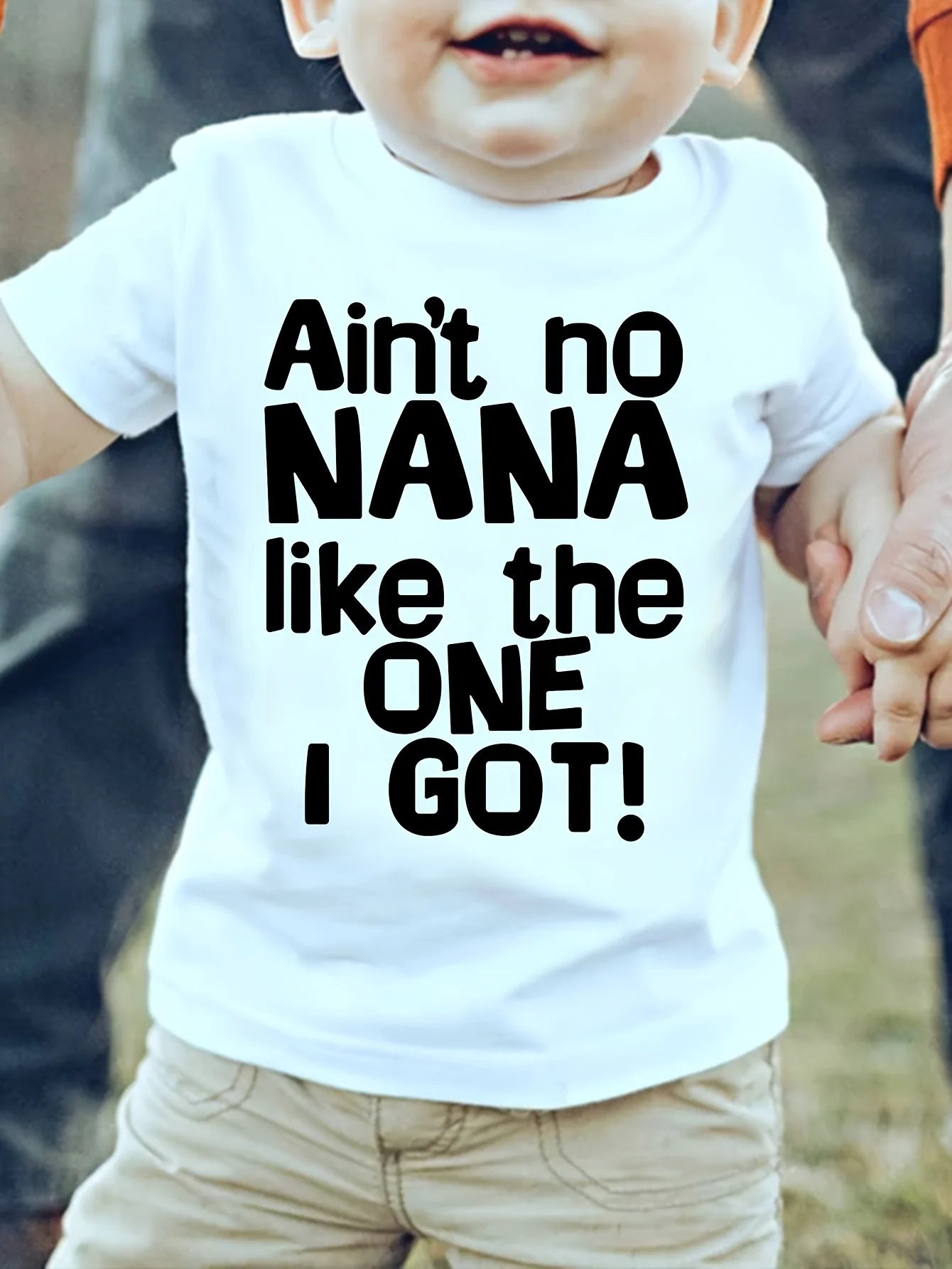 Ain't No NANA Like The ONE I GOT! Letter Printed Children's T-shirt, Personalized Printed Casual Versatile Parent-child Top
