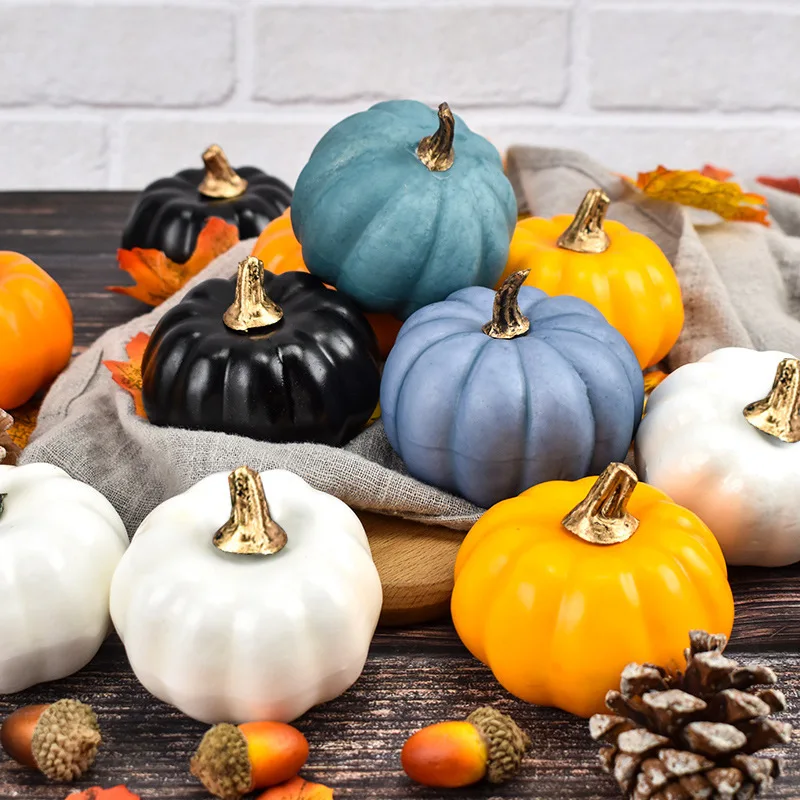 12 Pieces/Pack Hot Selling Color Mini Simulation Foam Pumpkin Model Decoration Props Vegetable Cabinet Display