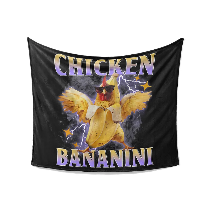 Gaslight Gatekeep Girlboss Chicken Bananini Throw Blanket for Women Men Girls Boys Kids Pets Dogs Cats Couch Sofa