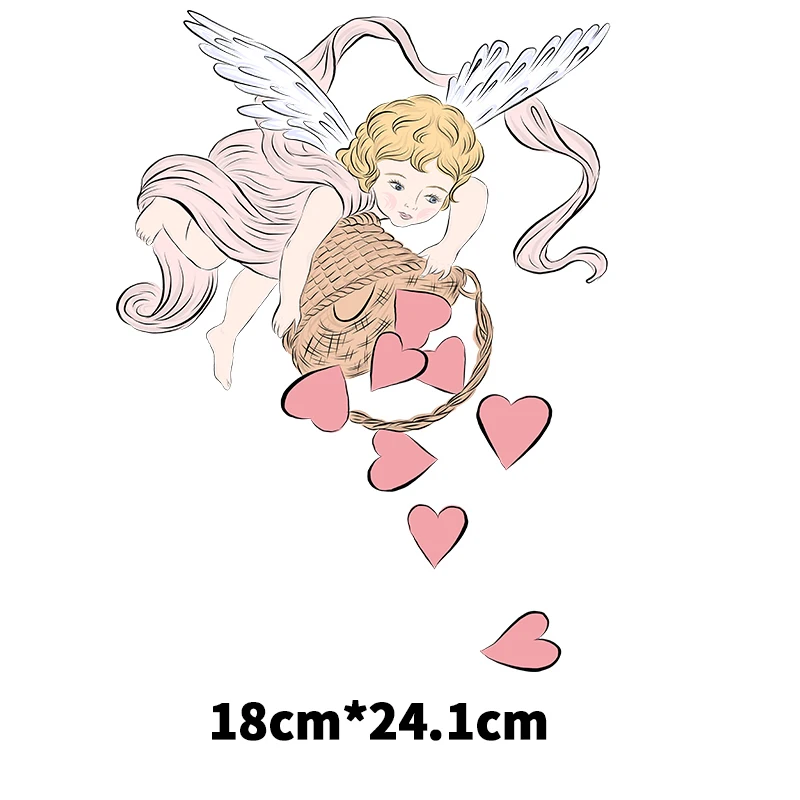 Little Angel vinyl heat transfer paste Iron On girls T-shirt DIY decorative printing fashion simple hot stamping