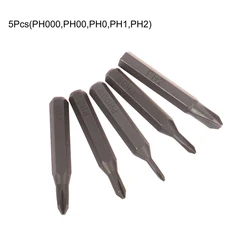 5Pcs H4×28mm Cross Screwdriver Bits PH0000 PH000 PH00 PH0 PH1 PH2 4mm Hex Shank Professional Screwdriver Set Tools