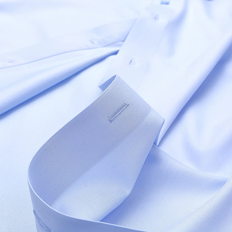 Spring and Autumn New Men's Long-sleeved, Iron-free, Three-proof, Pocket-free Business Attire, White Shirt, Men's Formal Wear