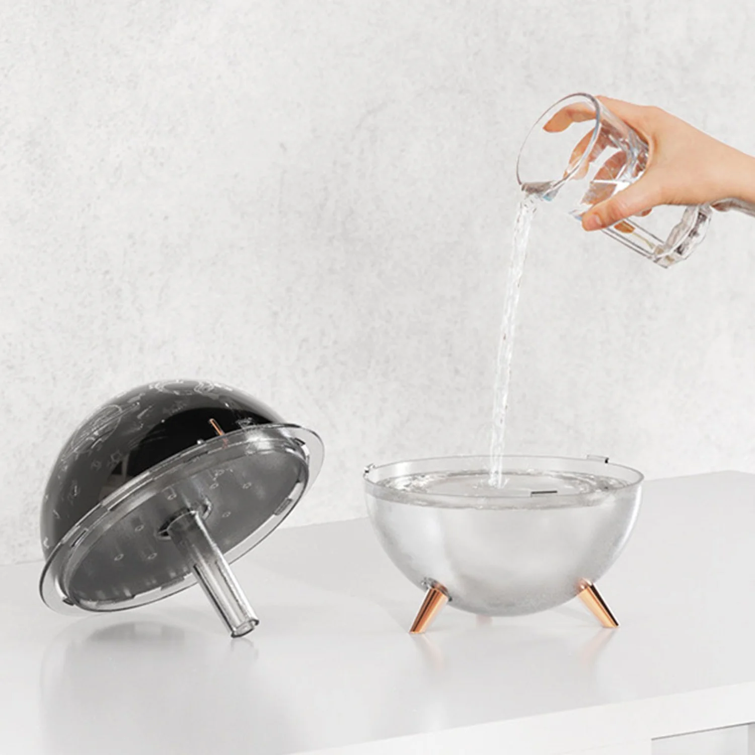 260ml wyciszony ultradźwiękowy nawilżacz z oceanem/kosmiczną lampą projekcyjną Mist Maker sypialnia biuro cichy nawilżacz USB