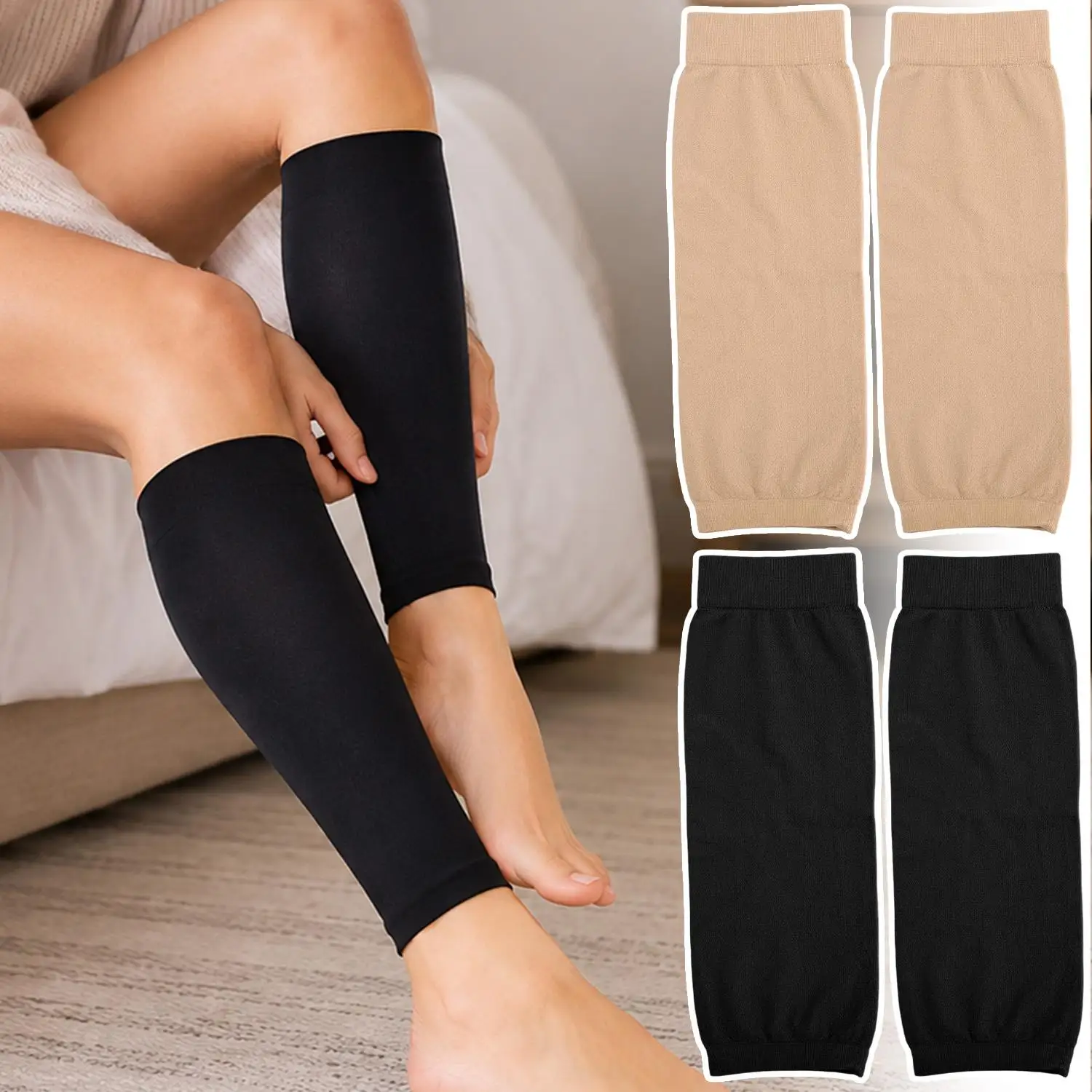 Elastic Sports Compression Calf Sleeve Pressure Lightweight Breathable Footless Socks Calves Compression Calf Leg Brace Sleeves