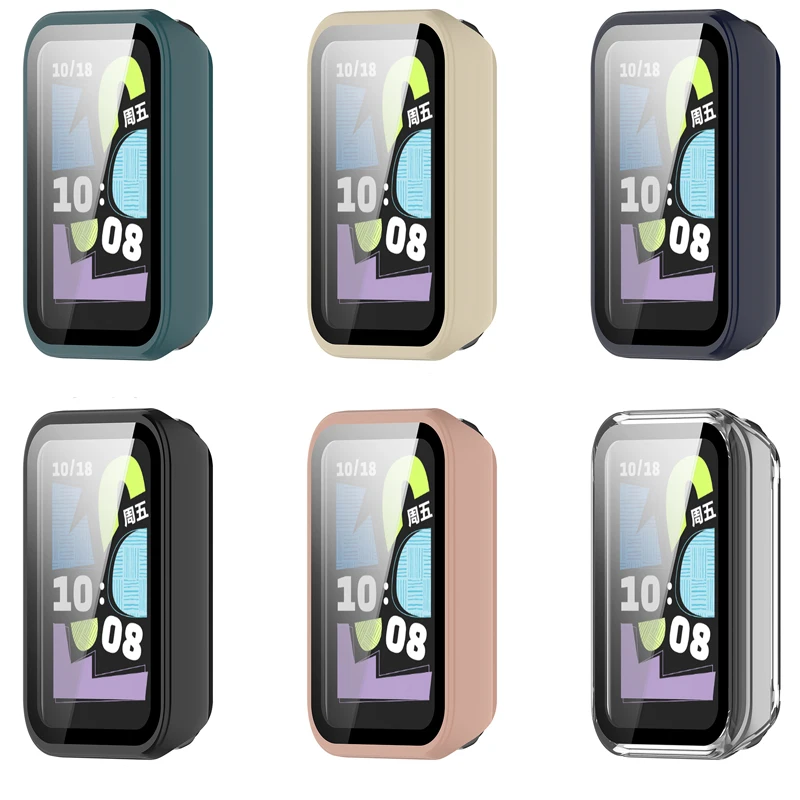 Étui rigide PC + verre pour Huawei Honor band 10, housse de protection d'écran, coque pare-chocs, accessoires