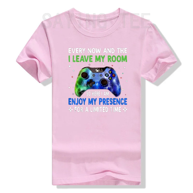 Funny Video Games Every Now and Then I Leave My Room Gaming T-Shirt Gifts Sayings Quote Graphic Tee Tops Gamer Life Style Outfit