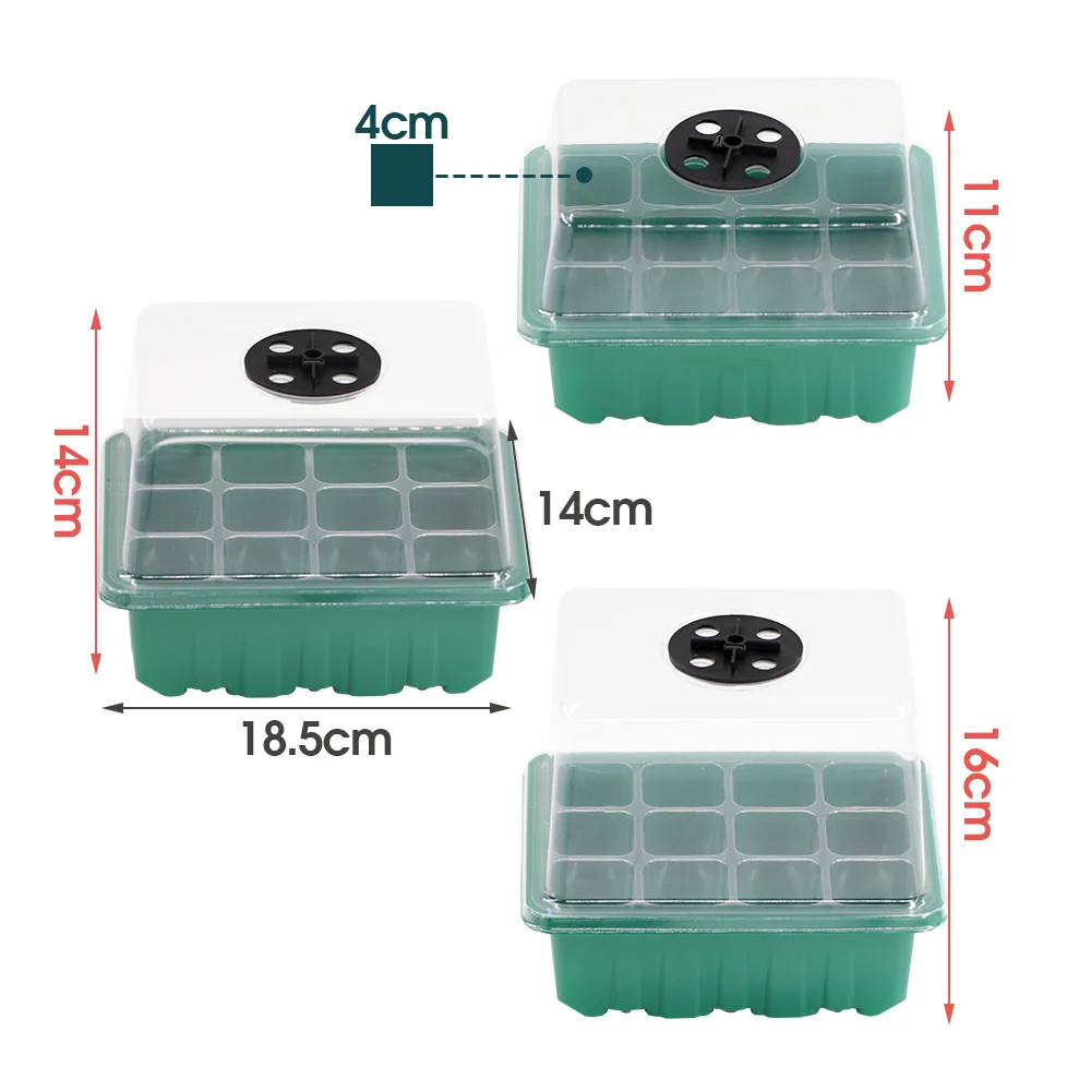 16/14/11CM materiału siewnego i ziół, w kształcie kopuły Propagator z lampa LED do wzrostu czerwony niebieski ciepłe oświetlenie startowy tace