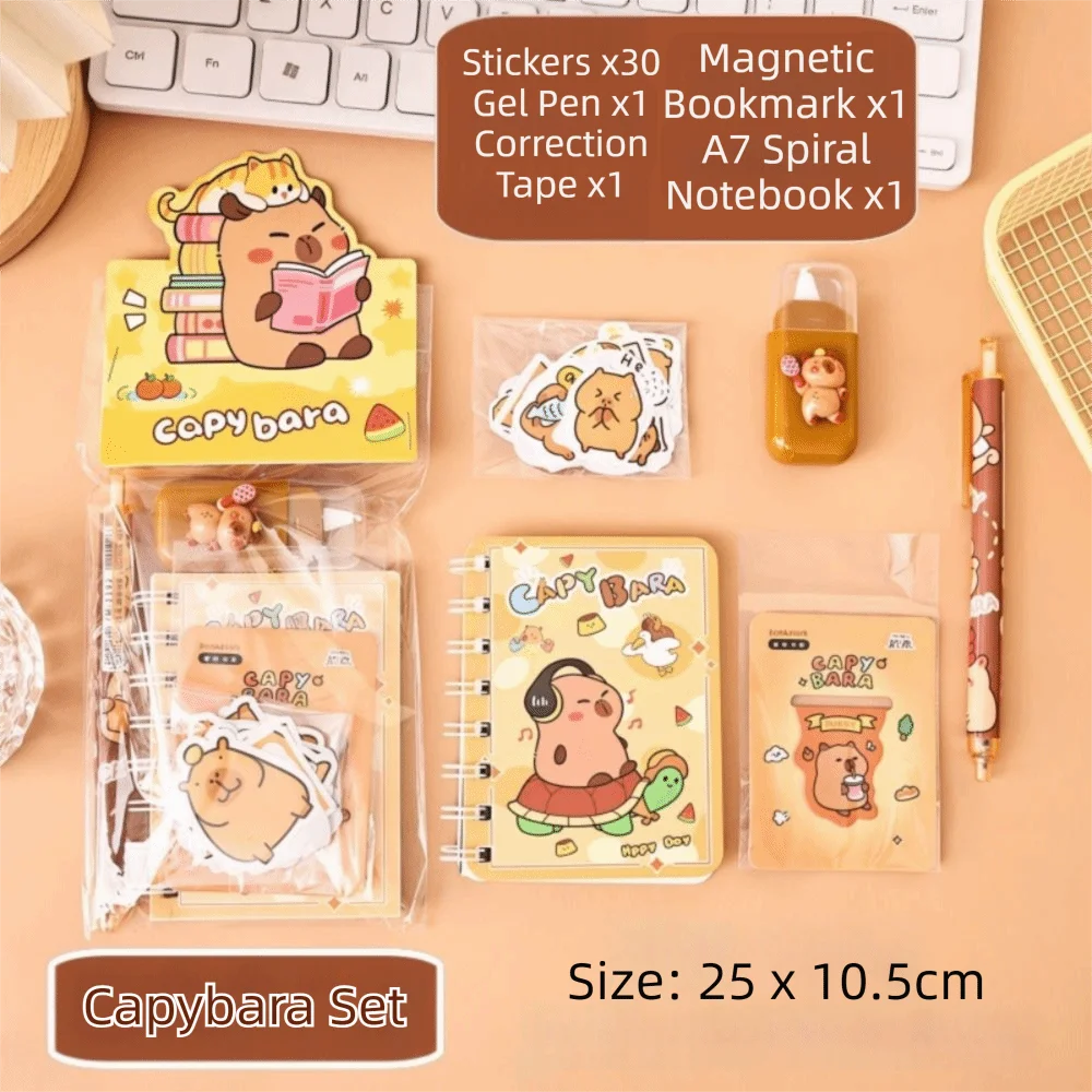 

Cute Capybara Stationery Set Multifunctional Portable Student Stationery Kits Eraser Correction Back To School Gifts