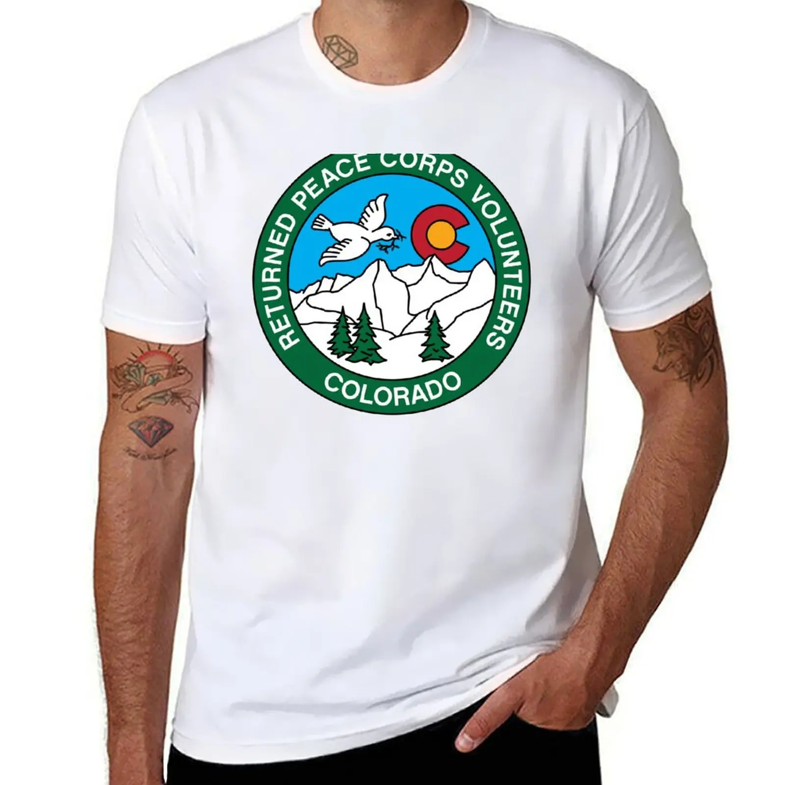 

Returned Peace Corps Colorado Peace Dove T-Shirt funny t shirts cotton man t shirt designer T-Shirt