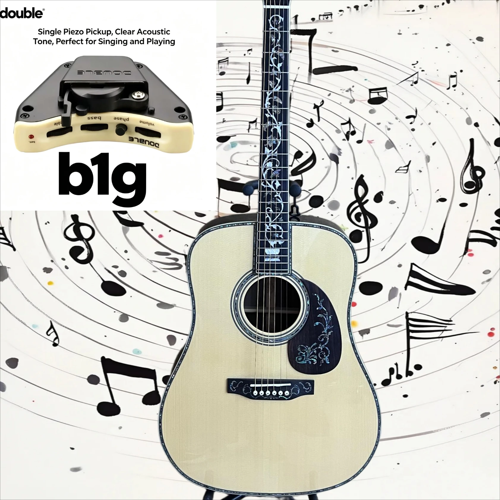 Free Shipping D45 Folk Guitar 41 Inch Acoustic Guitar Floral Vine Inlay Wood Guitar Beginner Training Exquisite Keepsake