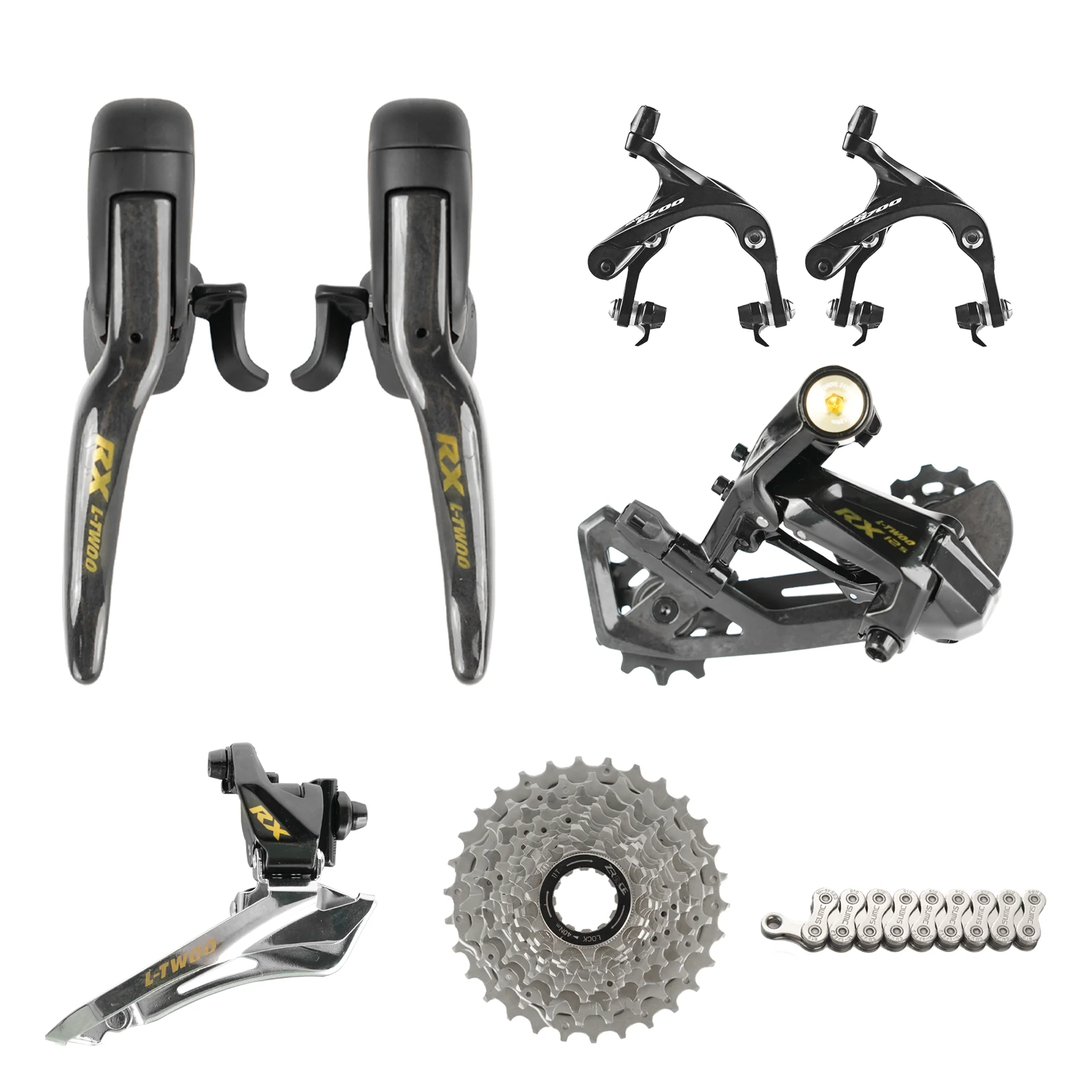 AliExpress LTWOO RX Rim Brake 2x12 Speed 24S Carbon Fiber Road Bike Groupset, ZRACE R700 Rim Brake Calipers 11-30 11-34 Cassette, 12S Chain
