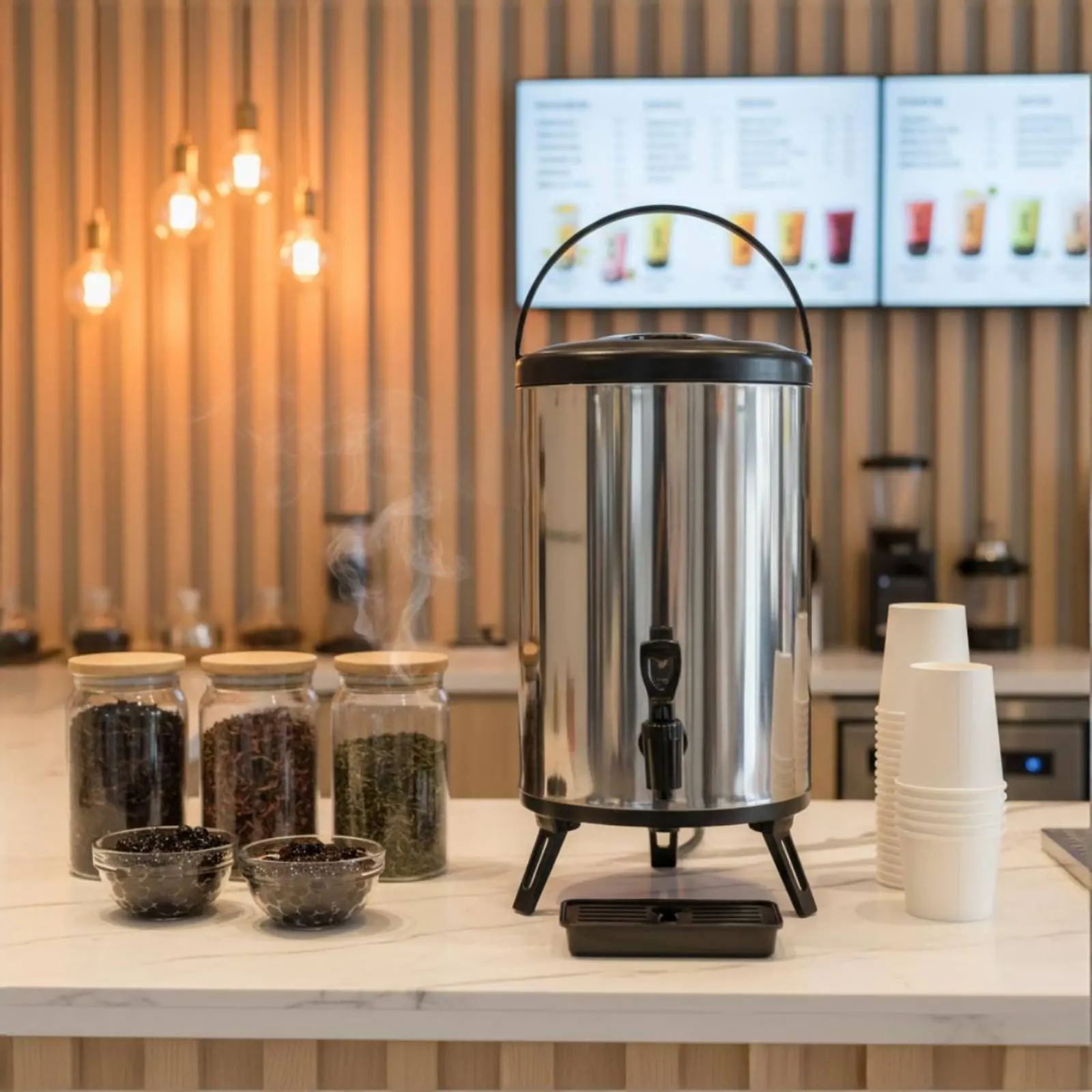 Milk Tea Insulation Container Large Capacity Professional Milk Tea Container Insulated Drink Dispenser Leak-Resistant