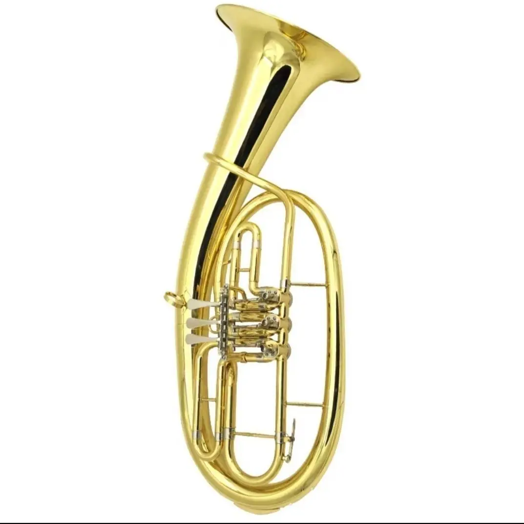 

Japan Original Brass Gold-plated 3/4 Rotary Valve Baritone Horn Euphonium B-flat Performance Solo Instrument Trumpet Horn