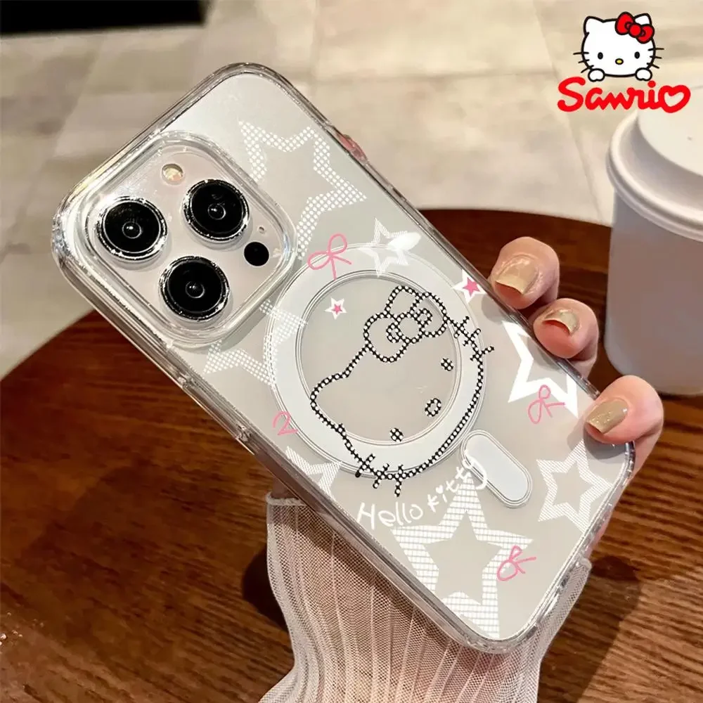 Casing Ponsel Kucing Kitty Iphone Pencegah Jatuh 16/15/14/13/12/11 Casing Iphone Wanita Mainan Aksesori Kartun Hello Kitty