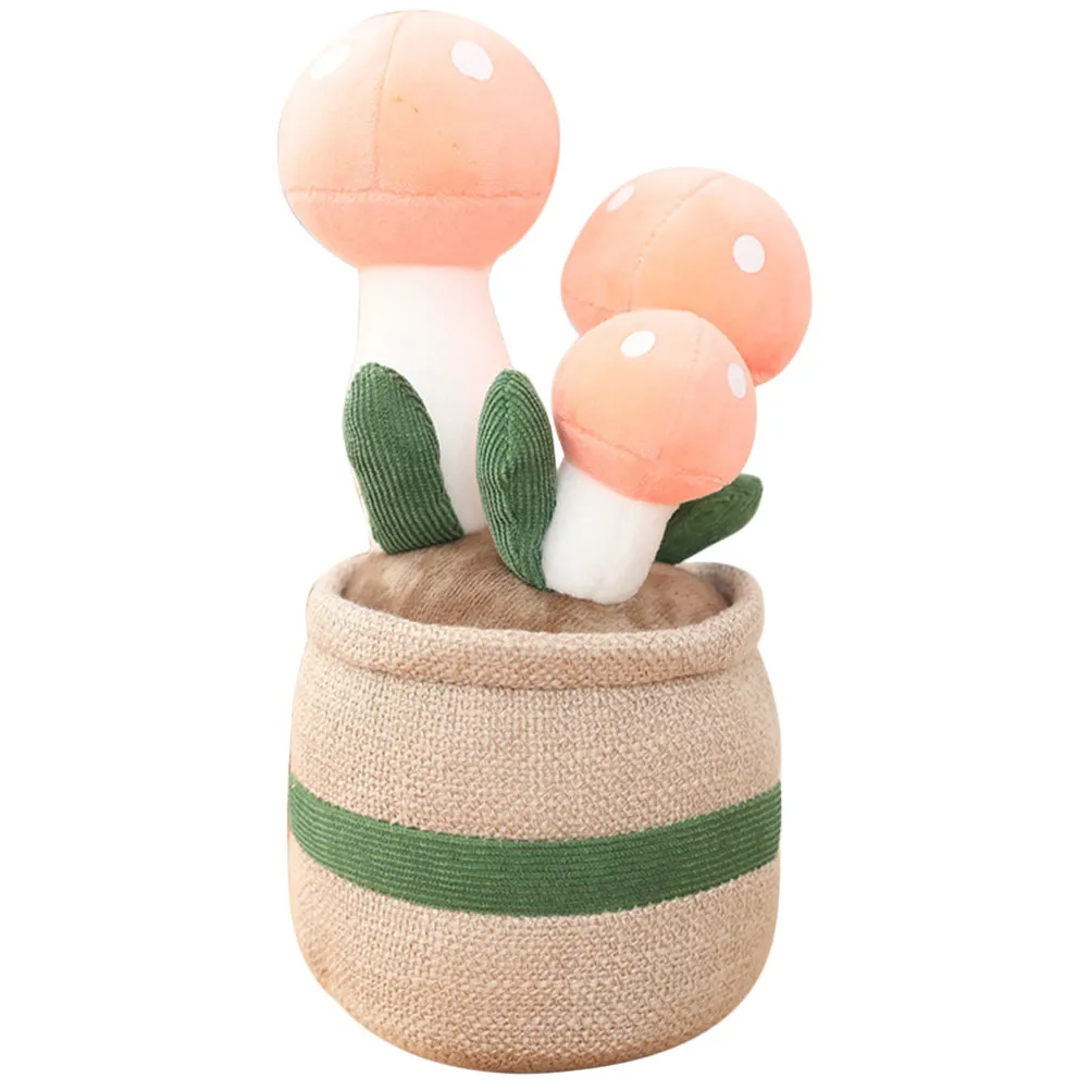 Miniature Potted Mushroom Ornament Premium Artificial Decorative Plant for Mini House Home Desktop Tabletop Decoration Lifelike