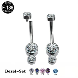 ASTM F136 Titanium curved Navel barbell shiny Zircon Sexy Belly Dance Pircing Earrings Bellybutton Body Jewelry Helix belly ring