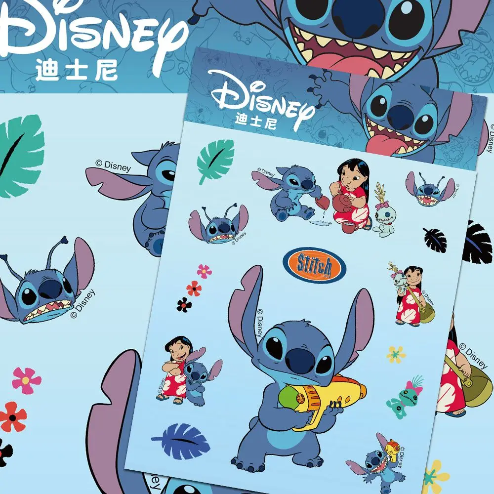 ملصقات ديزني للرسوم المتحركة ليلو وستيتش، ملصقات كرتونية لطيفة لليد، حافظة هاتف محمول لتزيين الكمبيوتر المحمول، ملصقات مقاومة للماء