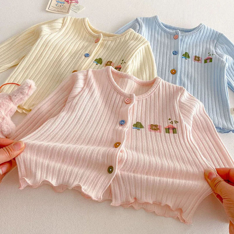 MILANCEL New Spring Kids Cardigan 0-5T Children Cute Colorful Buttons Sweater Jacket Girls Sweet Coat