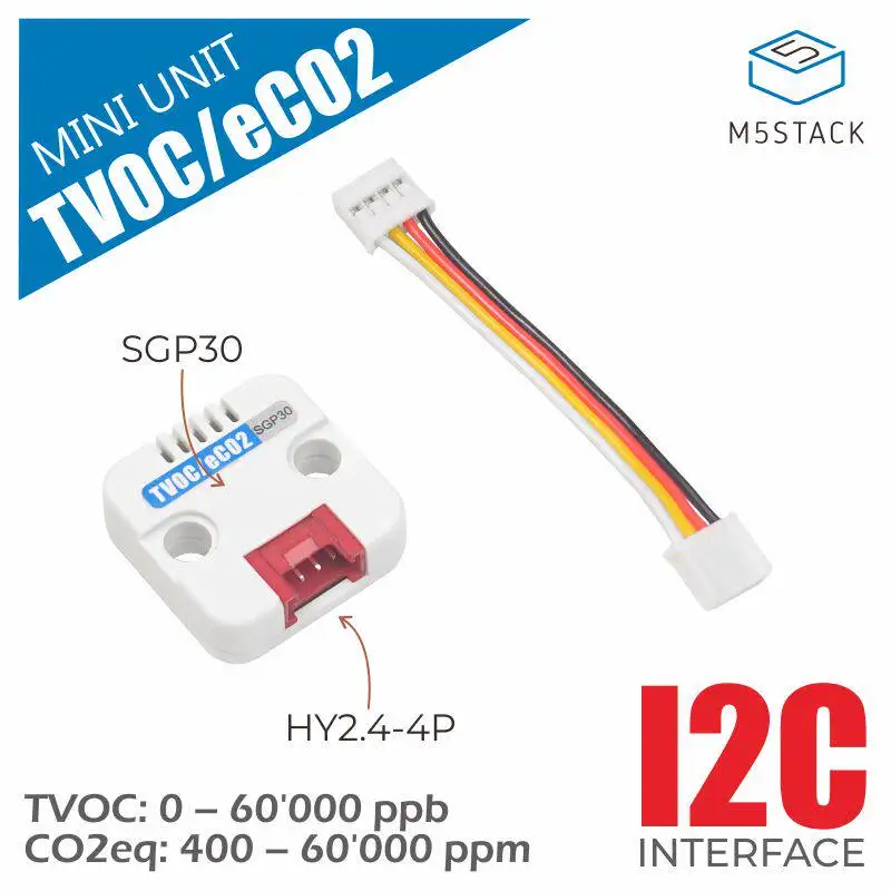 M5Stack Official Digital Multi-pixel Gas Sensor Unit SGP30 for TVOC/eCO2 Measurement