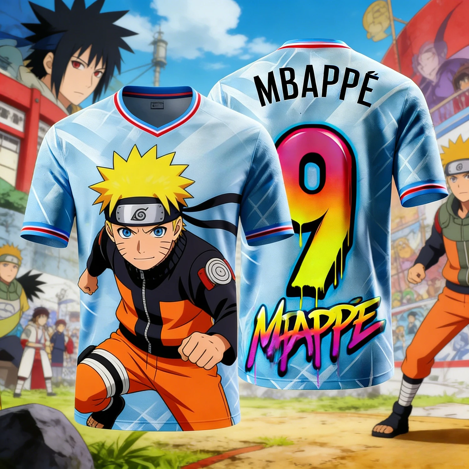 

2026 Naruto Series Anime Football Jersey 3D Printed Sports Casual T-shirt for Men, Children's Clothing, Y2K Women's Style