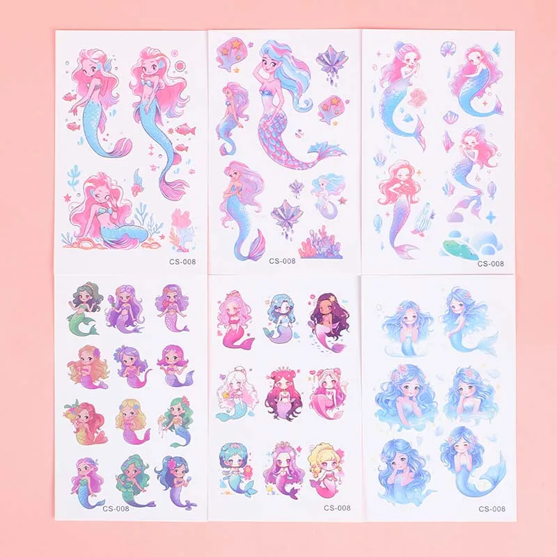 24 hojas de tatuaje temporal de sirena y unicornio con purpurina para niños, más de 240 piezas de calcomanías impermeables para tatuaje de cara de niña, perfecto para fiestas de sueño 24 hojas de tatuaje temporal de sirena y unicornio con purpurina para niños, más de 240 piezas de calcomanías impermeables para tatuaje de cara de niña, perfecto para fiestas de sueño
