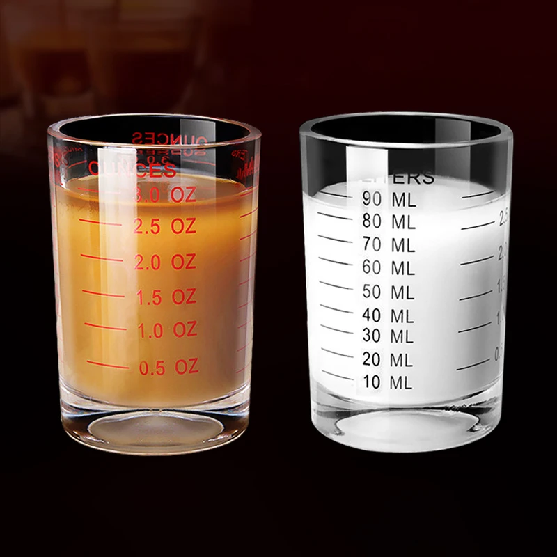 90/120ml Heat-resistant Glass Measuring Cup Milk Jigger Glass Ounce Cup With Handle For Espresso Coffee Barista Accessories view 4