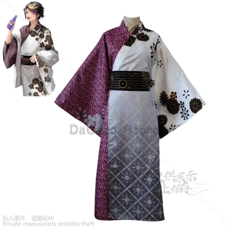 

asdh8@Virtual YouTuber NIJISANJI ShuYamino Cosplay Costume Luxiem Banana Japanese Kimono Cloak Cape Wig Man Woman Christmas Sui