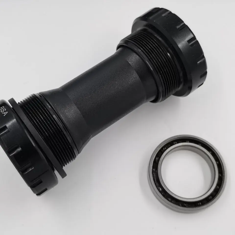 Bicycle Bottom Bracket BSA Threaded Black Aluminum Alloy With Bearing For MTB Road Bike Cycling Replacement Parts