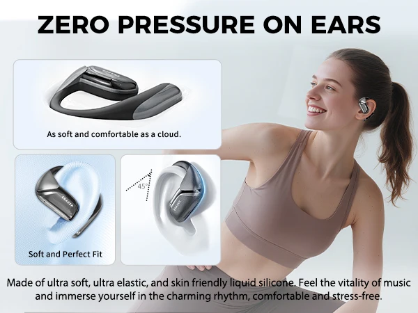 ERAZER XF29 Gaming Bluetooth Headphones Low-Latency 2.4G Dongle For PC/Switch/PS5/VR ENC Mic Earbuds Open Ear Wireless Earphones image 5