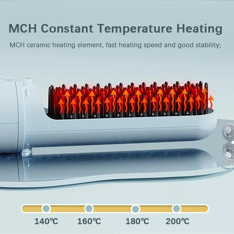 تسخين مشط فرد الأيونات السالبة استقامة دون الإضرار عرض درجة حرارة الشعر أدوات الشعر المحمولة المضادة للحرق