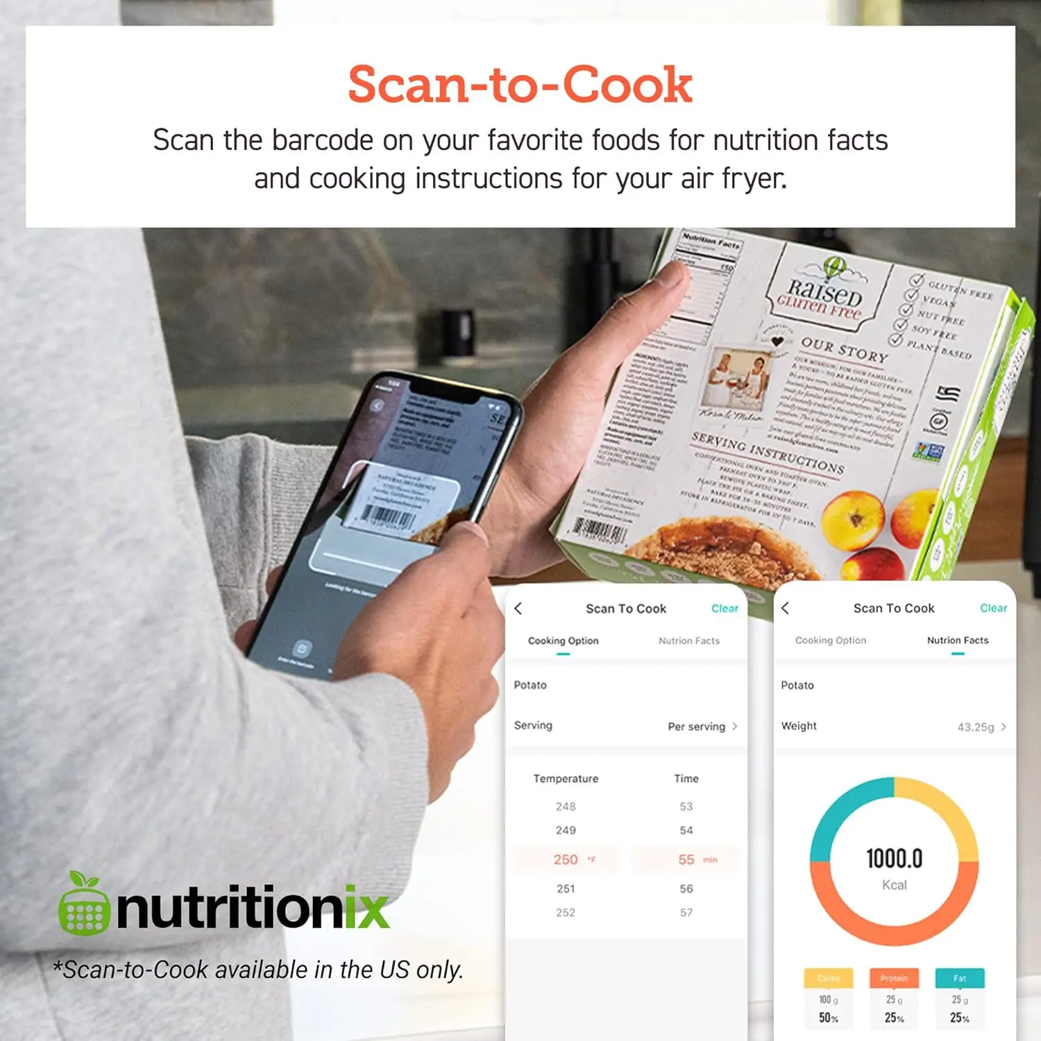 مقلاة هوائية ذكية مع تحكم بشاشة تعمل باللمس ، محمصة ، طباخ وكتاب طهي ، تطبيق ، 5.8 طن برو جين ، كتاب طهي الوصفات ، فرن + وصفة عبر الإنترنت ، 11 في 1