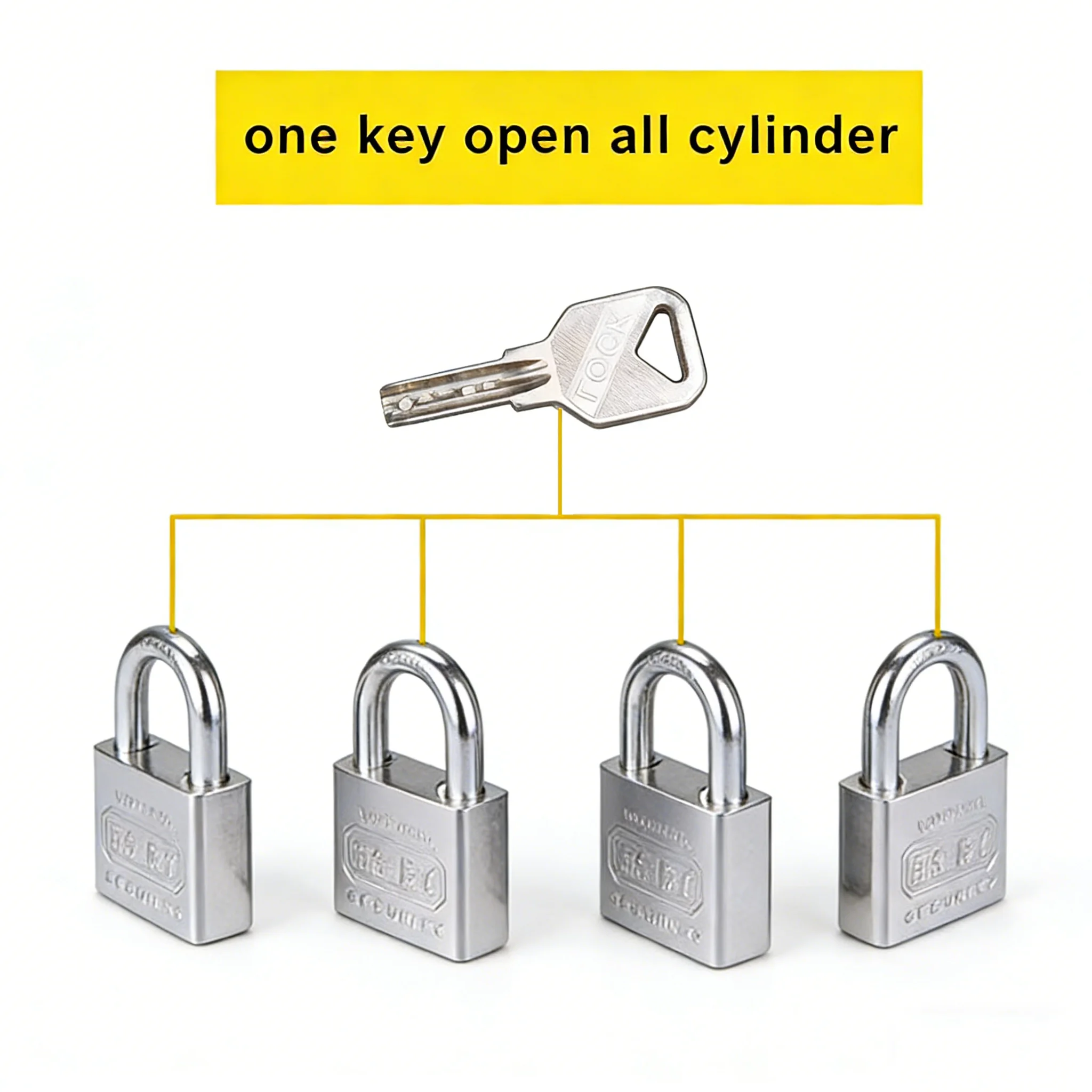 4Pcs Full Copper Cylinder Padlock Set with Same Key Waterproof Rustproof Anti-Theft Miteproof for Household Dormitory Door Lock