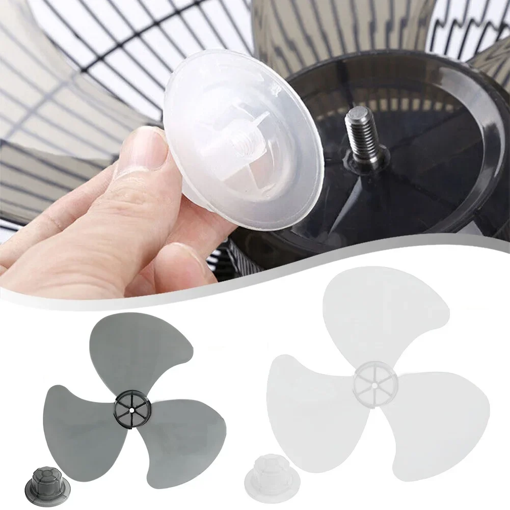 16 Inch Plastic Fan Blade Replacement with Nut Cover for Pedestal and Table Fans Lightweight and Low Noise Design