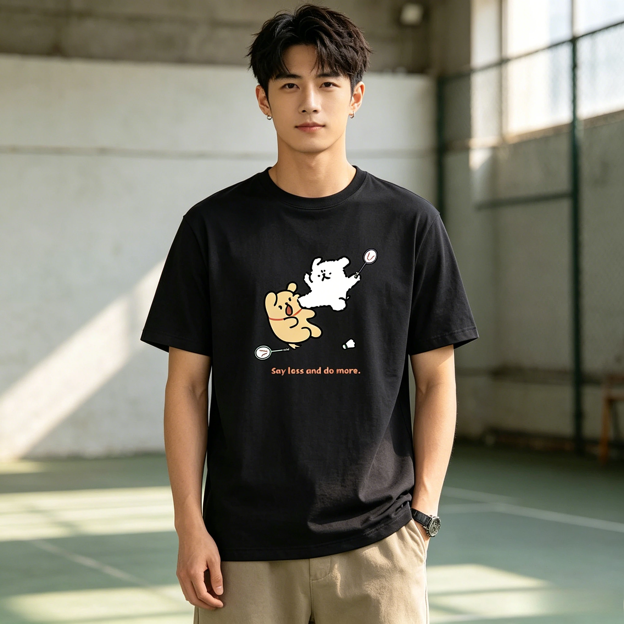 Badminton China - Kaus Anjing Kecil Lucu Yang Sedang