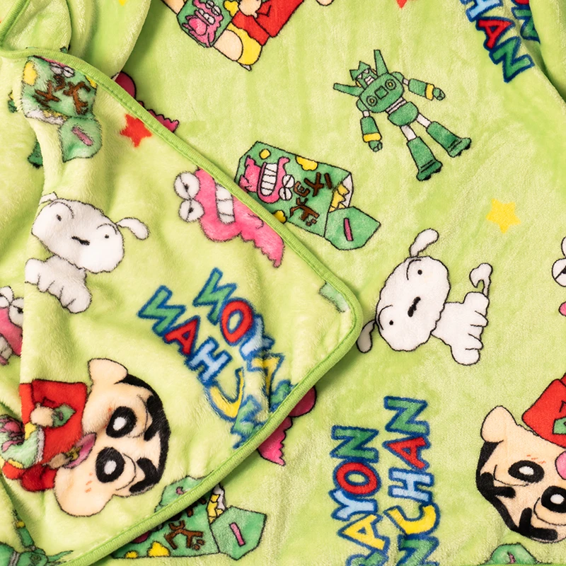 Cartoon Crayon Shin chan Blanket flannel Student Office Napping Blanket Cute Velvet Blanket Dormitory Bed Sheet Blanket Gift