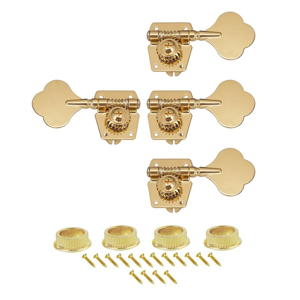 4-String Open Gear Bass Tuning Pegs Keys Tuners Machine Heads For Bass Guitar Gold Black Sliver