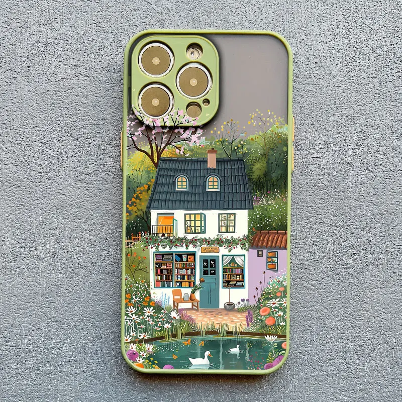 Wunderschöne Natur-Wald-Baum-Buchhandlung Handyhülle für iPhone 14 13 12 11 Pro Max 17 15 16 Pro Max 14 Plus Mini XS X XR Schutzhüllen – Detail 4