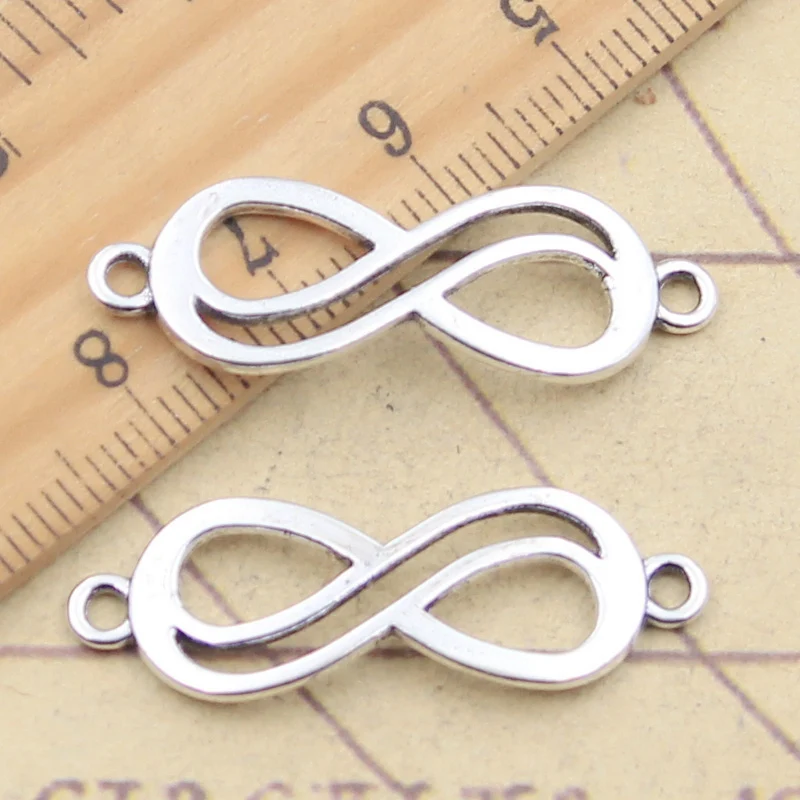 20pcs Charms Infinity Link Connector 33x11mm Tibetan Silver Color Pendants Antique Jewelry Making DIY Handmade Craft