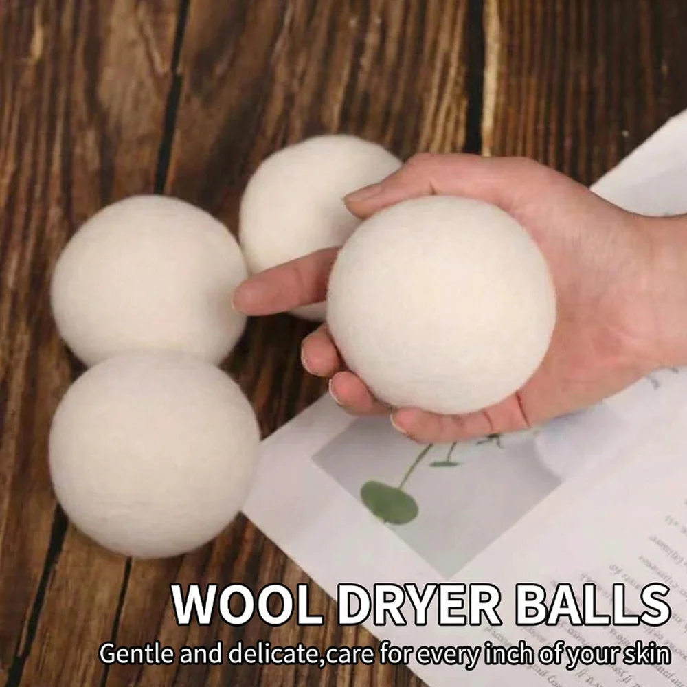 Wool drying ball，100% New Zealand wool，natural fabric softener can be reused to reduce wrinkles，tangles， electrostatic clumping