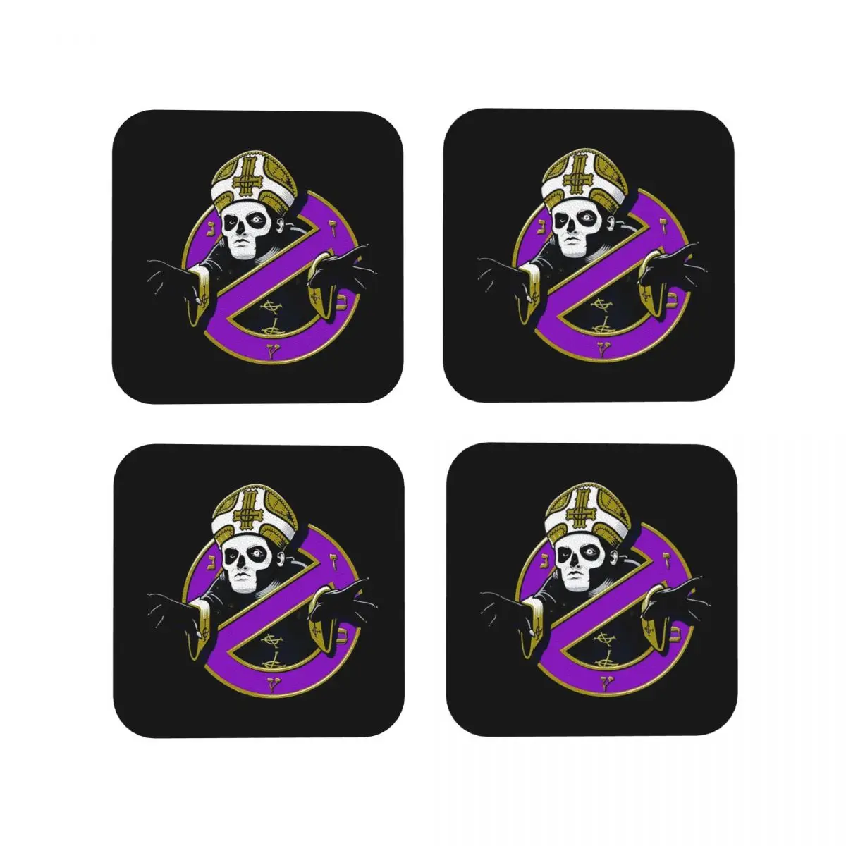 Rock Band Ghost BC Coasters Placemats ครัวกันน้ําฉนวนกันความร้อนถ้วยกาแฟสําหรับตกแต่งบ้าน Tableware Pads ชุด 4