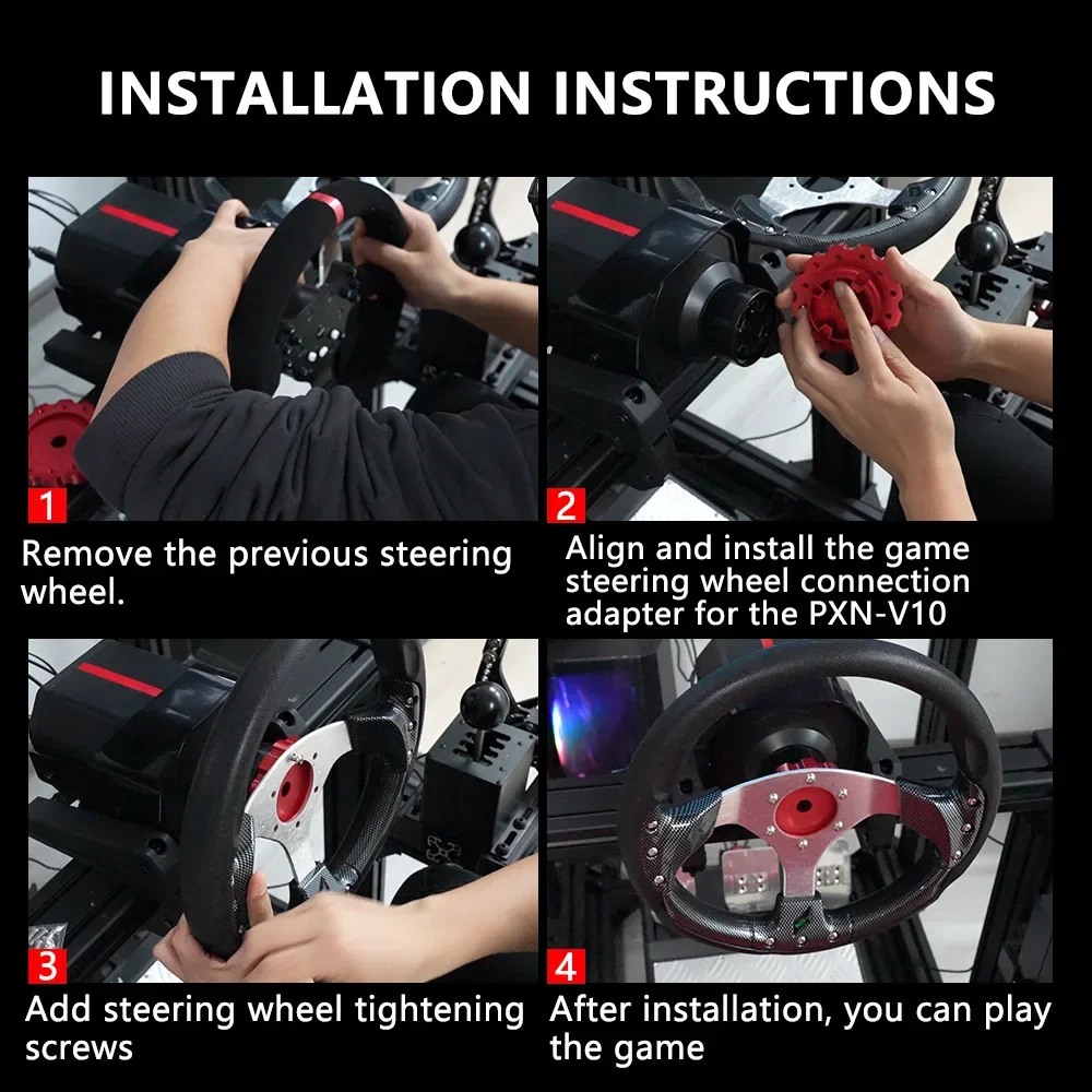 Aluminum Steering Wheel Hub Adapter, Sim Racing Gaming Steering Wheel Adapter for PXN V10