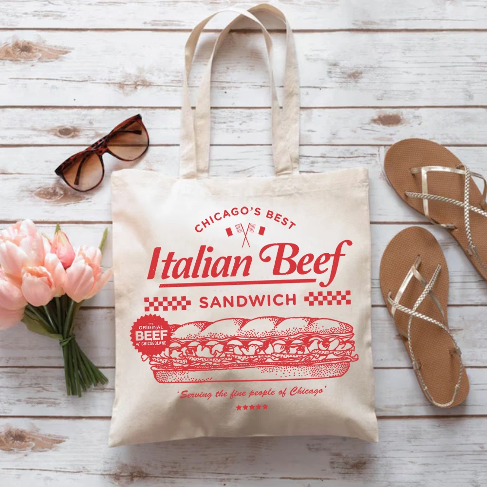 Chicago's Best Italian Beef Sandwich Tote Bags Richie Gift's Berf Chicagoland Bear Women's Handbag TV Show Tote Bags for Women's