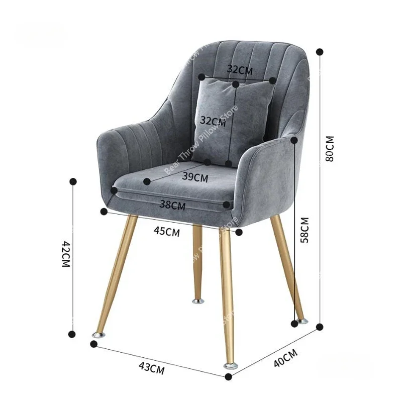 

Simple Modern Dining Chair for Kitchen Furniture Home Dining Room Chairs Light Luxury Casual Backrest Dressing Manicure Chair