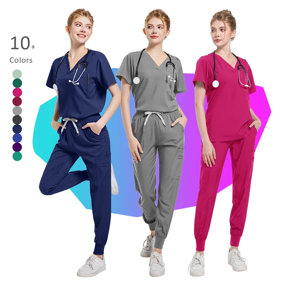 V-neck Surgical Uniforms Woman Hospital Stomatology Dentistry Clinical Doctor Nursing Medical Uniform Articles Summer Wholesale