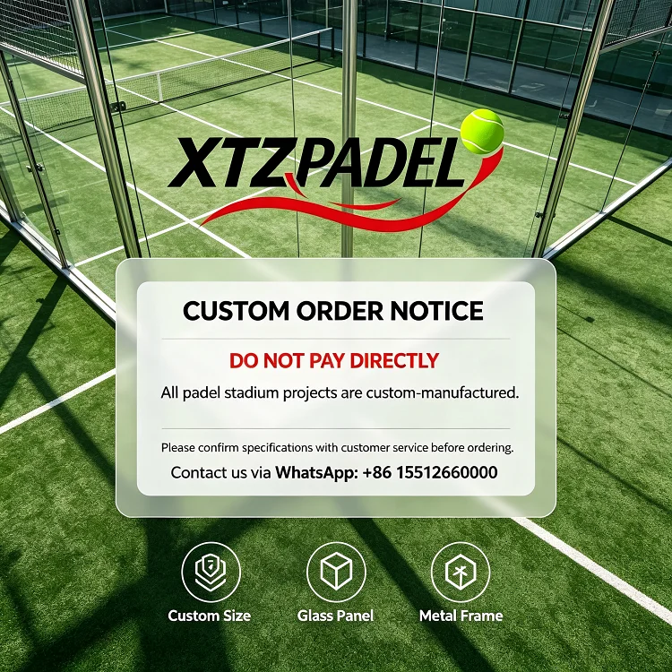 XTZPADEL Panoramic Padel Court Professional Padel Tennis Court with Tempered Glass and Steel Frame Outdoor Sports Court