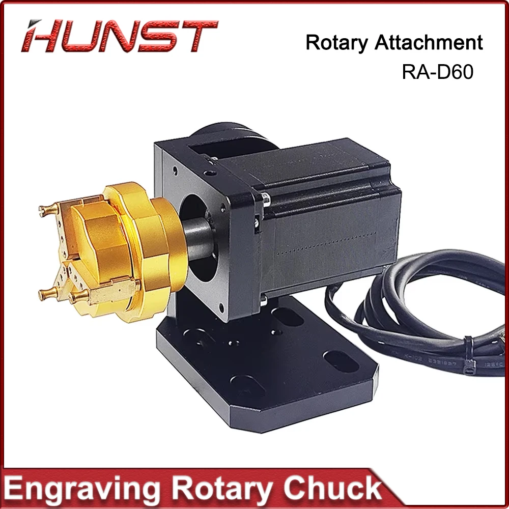 HUNST D69 D60 Laser-markering Machine Roterende As Chuck voor Ring Armband Sieraden Graveren Auto Lock Roterende Attachment